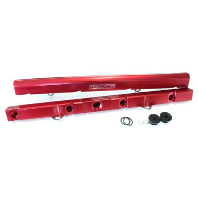 AeroFlow=Ford Windsor 5.0L V8 Billet EFI Fuel Rail - Red Suit 14mm Full Length Fuel Injectors
