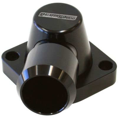 AeroFlow=Billet Swivel Thermostat Housing-Black Finish Suits GM LS1 & LS2