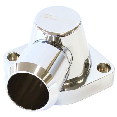 AeroFlow=Billet Swivel Thermostat Housing-Chrome Finish Suits GM LS1 & LS2