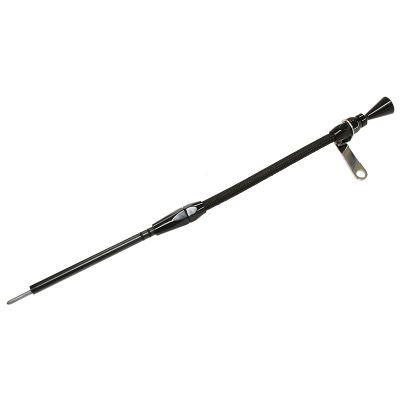 AeroFlow=Stainless Steel Flexible Engine Dipstick -Black Suit SB Chevy