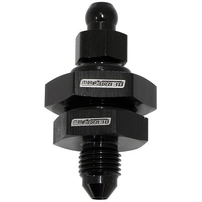 AeroFlow=-3AN Bleed Nipple Bulkhead Fitting Black Finish