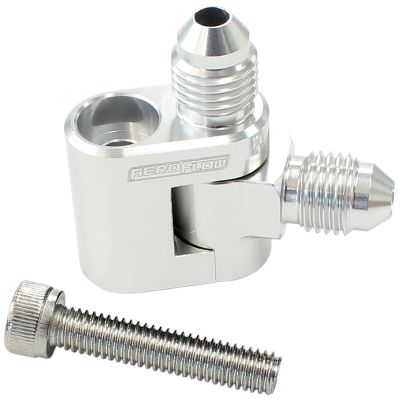 AeroFlow=Dual Swivel Water Cross-Over Adapter Silver Suit GM LS Series Engines