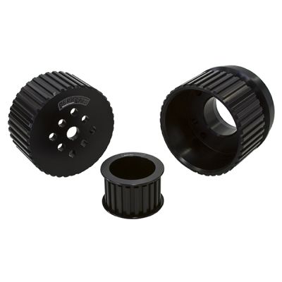 AeroFlow=Ford Gilmer Drive Kit (Belt not included)-Black Finish Suit Ford 289 to 351