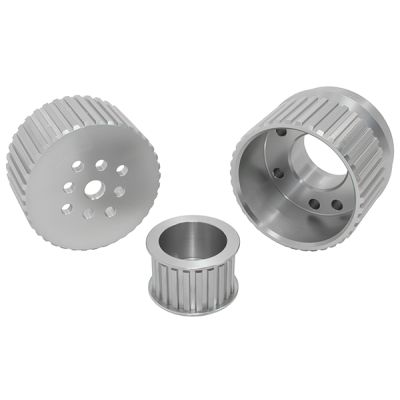 AeroFlow=Ford Gilmer Drive Kit (Belt not included)-Silver Finish Suit Ford 289 to 351