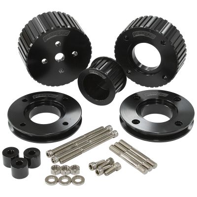 AeroFlow=Holden EFI Gilmer Drive Kit (Belt not included)-Black Finish Suit 304 EFI Holden