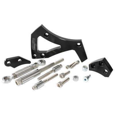 AeroFlow=Mid Mount Drivers Side Billet Aluminium Alternator Bracket - Black