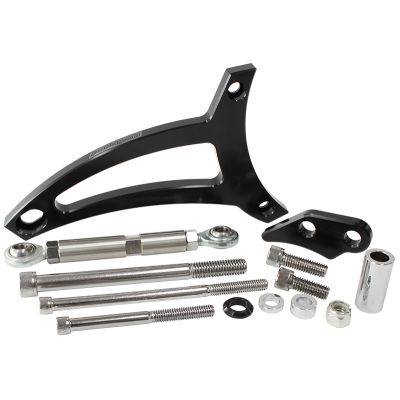 AeroFlow=Standard Mount Billet Alternator Bracket Black Finish. Suit Ford 351W