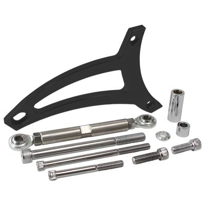AeroFlow=Ford 351 Windsor Standard Mount Billet Alternator Bracket - Black Finish