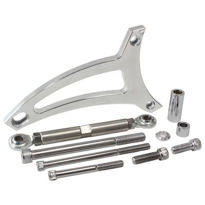 AeroFlow=Ford 351 Windsor Standard Mount Billet Alternator Bracket - Polished Finish
