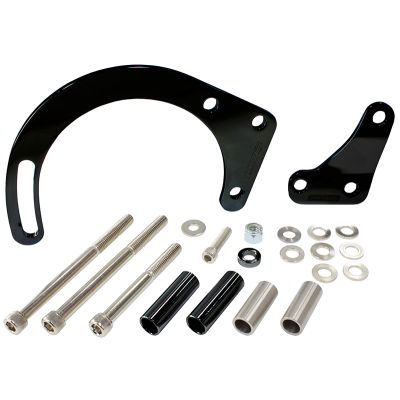 AeroFlow=Low Mount Alternator Bracket Black Finish. Suit Small Block Chevy