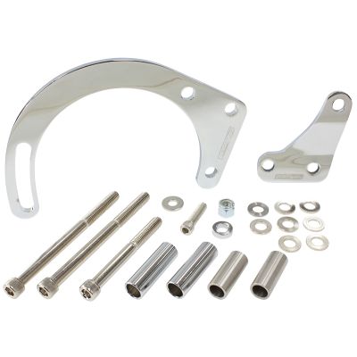 AeroFlow=Low Mount Alternator Bracket Chrome Finish. Suit Small Block Chevy
