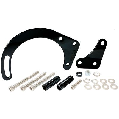 AeroFlow=Low Mount Alternator Bracket Black Finish. Suit Small Block Chevy