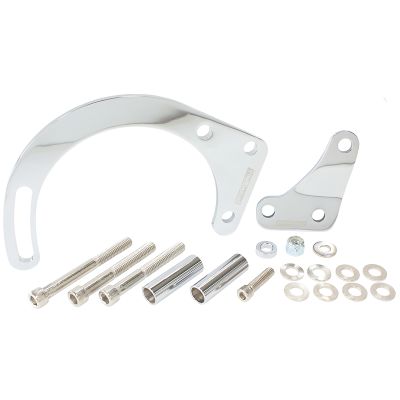 AeroFlow=Low Mount Alternator Bracket Chrome Finish. Suit Small Block Chevy