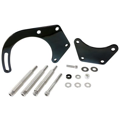 AeroFlow=Low Mount Alternator Bracket Black Finish. Suit Big Block Chevy