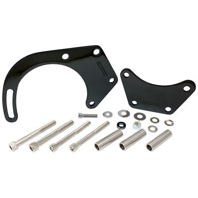 AeroFlow=Low Mount Alternator Bracket Black Finish. Suit Big Block Chevy