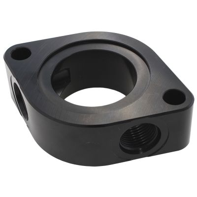 AeroFlow=Water Neck Spacer Black Suit SB Chev With x2 -8 ORB Auxiliary Ports