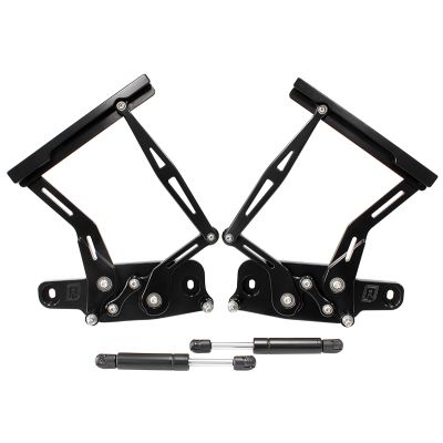 AeroFlow=Holden Torana Billet Bonnet Hinge Kit-Black Finish