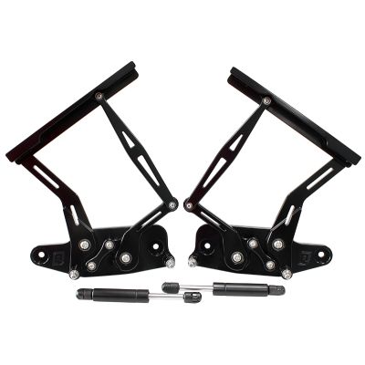 AeroFlow=Holden HK HT HG Billet Bonnet Hinge Kit-Black Finish