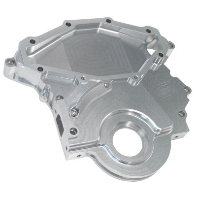 AeroFlow=Holden 253-304-308 Billet Timing Cover - Silver Finish Includes Mounting