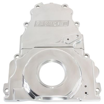 AeroFlow=GM LS 2-Piece Billet Timing Cover-Polished Finish Includes Mounting Hardware