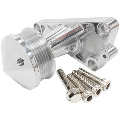 AeroFlow=GM LS Power Steer Delete Idler Bracket-Polished Suit Early VT-VZ
