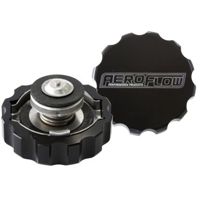 AERFOFLOW=Billet Radiator Cap Small Style suit 32mm Water Neck Black Finish.