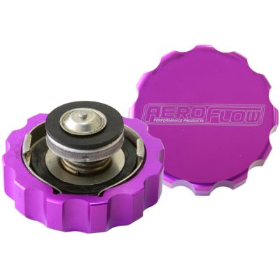 AERFOFLOW=Billet Radiator Cap Small Style suit 32mm Water Neck Purple Finish.