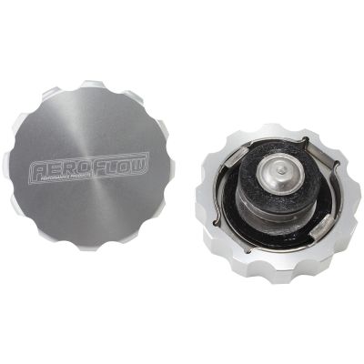 AERFOFLOW=Billet Radiator Cap Small Styles - Silver Suit 32mm Water Neck 21 PSI