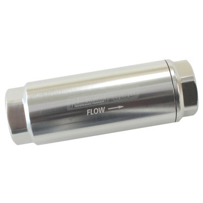 AEROFLOW = 40 Micron Pro Filter -8 AN ORB Ports Silver Finish 3-1/2" x 1-1/4"