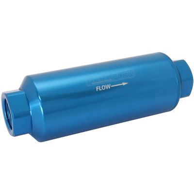 AEROFLOW = 40 Micron Pro Filter with -12 AN ORB Ports Blue Finish 7" x 2.4"