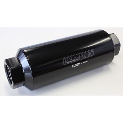 AEROFLOW = 60 Micron Pro Filter Black -12 AN ORB Inlet/Outlet Ports 7" x 2.4"
