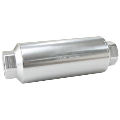 AEROFLOW = 10 Micron Pro Filter with -12 AN ORB Ports Silver Finish 7" x 2.4"