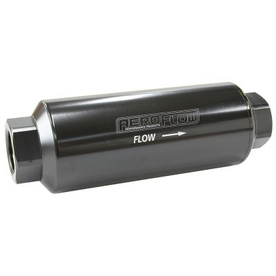 AEROFLOW = 10 Micron Pro Filter with -12 ORB Ports Black Finish 5-1/2" x 1.97"