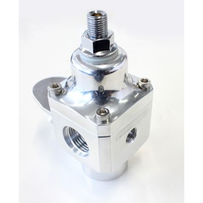 AEROFLOW = Billet 2-Port Carburettor Fuel Pressure Regulator -8 ORB Polish Finish 4-12 psi