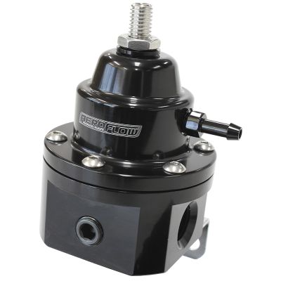 AEROFLOW = 3-Port 1200hp Billet Fuel Pressure Regulator 30-120psi Adjustable - Black
