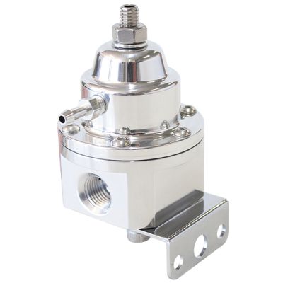AEROFLOW = 3-Port 1200hp Billet Fuel Pressure Regulator 30-120psi Adjustable - Polished