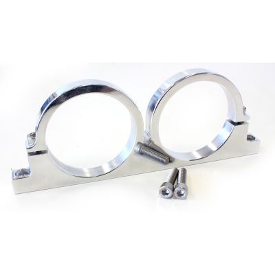 AeroFlow=Dual Billet Filter Bracket Polished Finish. Suits 2-1/2"