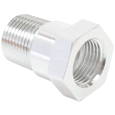 AeroFlow=Temperature Probe Adapter 1/2" NPT to 5/8"-18 UNF Silver