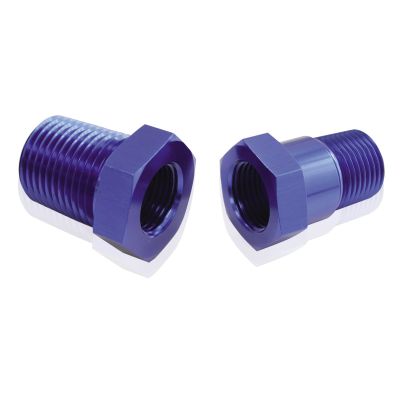 AeroFlow=Temperature Probe Adapter 1/2" NPT to 5/8"-18 UNF Blue