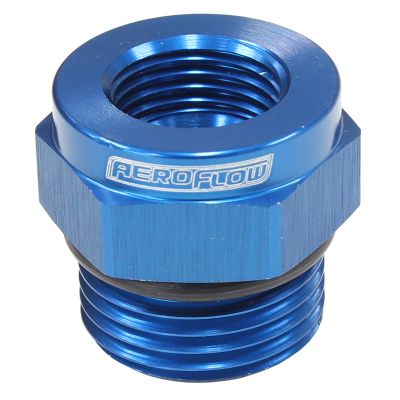 AeroFlow=Temperature Probe Adapter - Blue -10 ORB To 5/8" -18 Thread