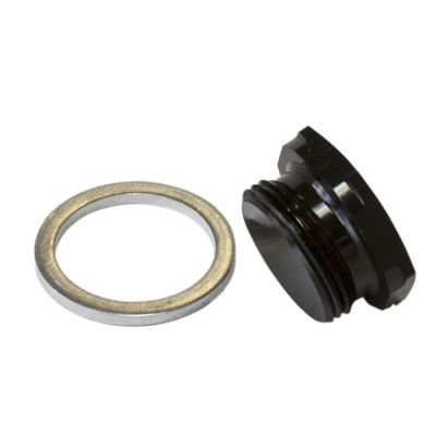 AeroFlow=Holley Fuel Bowl Inlet Blank Plug Black finish 7/8"-20