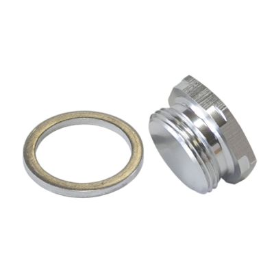 AeroFlow=Holley Fuel Bowl Inlet Blank Plug Silver finish 7/8"-20