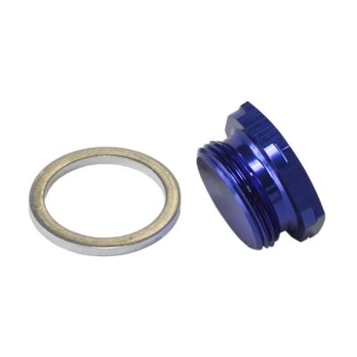AeroFlow=Holley Fuel Bowl Inlet Blank Plug Blue finish 7/8"-20
