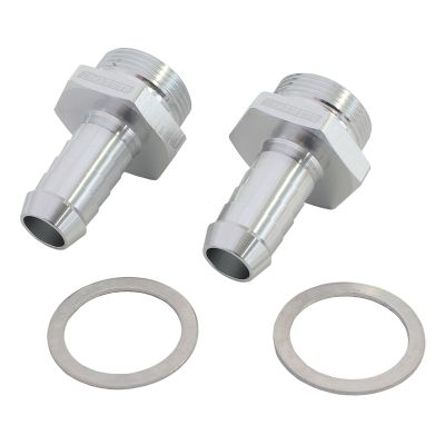 AeroFlow=Carburettor Adapter - Male 1/2" Barb to 7/8" x 20 Silver Finish