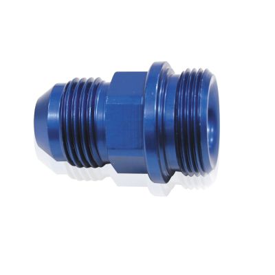 AeroFlow=Carburettor Adapter - Male 7/8" to -6AN Short Blue Finish Suit Holley Inlet Feed