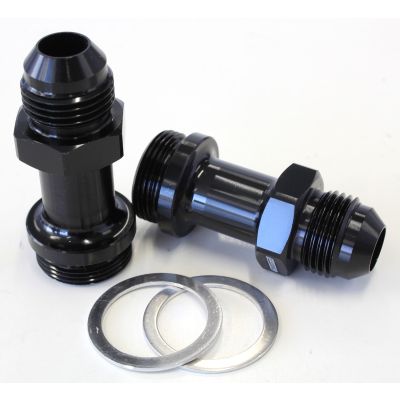 AeroFlow=Carburettor Adapter - Male 7/8" x 20 to -8AN Black Finish
