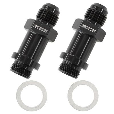 AeroFlow=Carburettor Adapter - Male 9/16" x 24 to -6AN 1-3/4" Long Black Finish