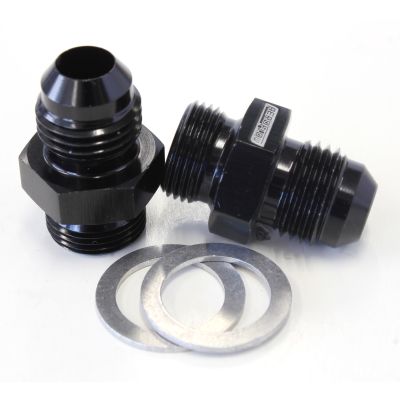 AeroFlow = Carburettor Adapter - Male 9/16" x 24 to -6AN Short Black Finish