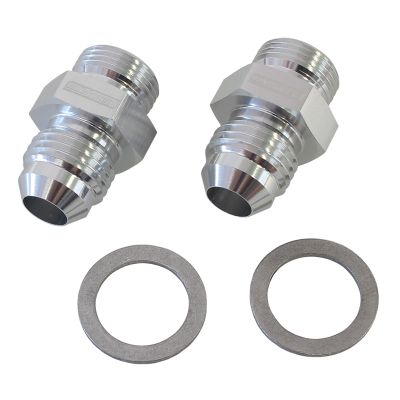 AeroFlow=Carburettor Adapter - Male 9/16" x 24 to -6AN Short Silver Finish