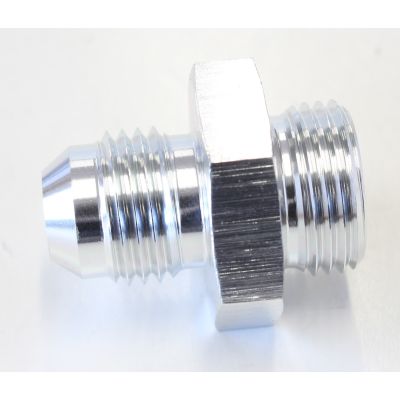 AeroFlow = Carburettor Adapter - Male 5/8"-20 to -6AN Silver Finish